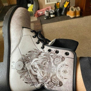 Customer photo of Grey Boho Wolf Womens Boots