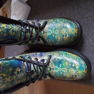 Customer photo of Gold Floral Decor Womens Boots