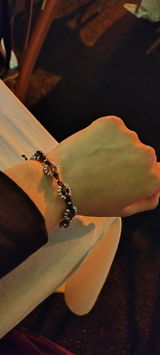 Pulsera Floral | Café con Cuarzo Ahumado