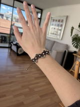 Pulsera Flores y Olas | Café con Cuarzo Ahumado