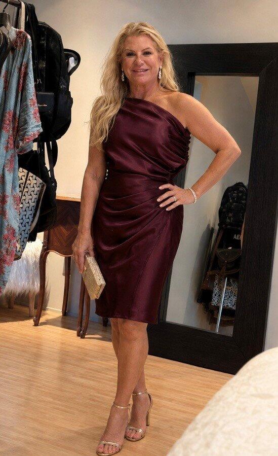 "Macy" Satin Off The Shoulder Ruched Short Dress