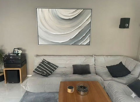 “Gray - White Textured Swirls” - Gray, White, Textured swirl patterns - Relief Art HB1791