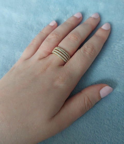 14 K Gold Plated ring with white zirconium