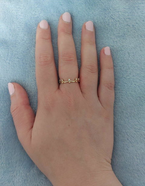 14 K Gold Plated ring with white zirconium