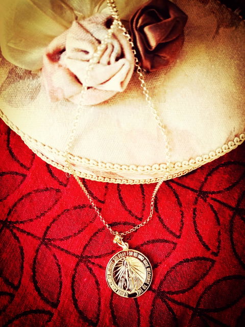 14 K Gold Plated Virgin Mary pendant
