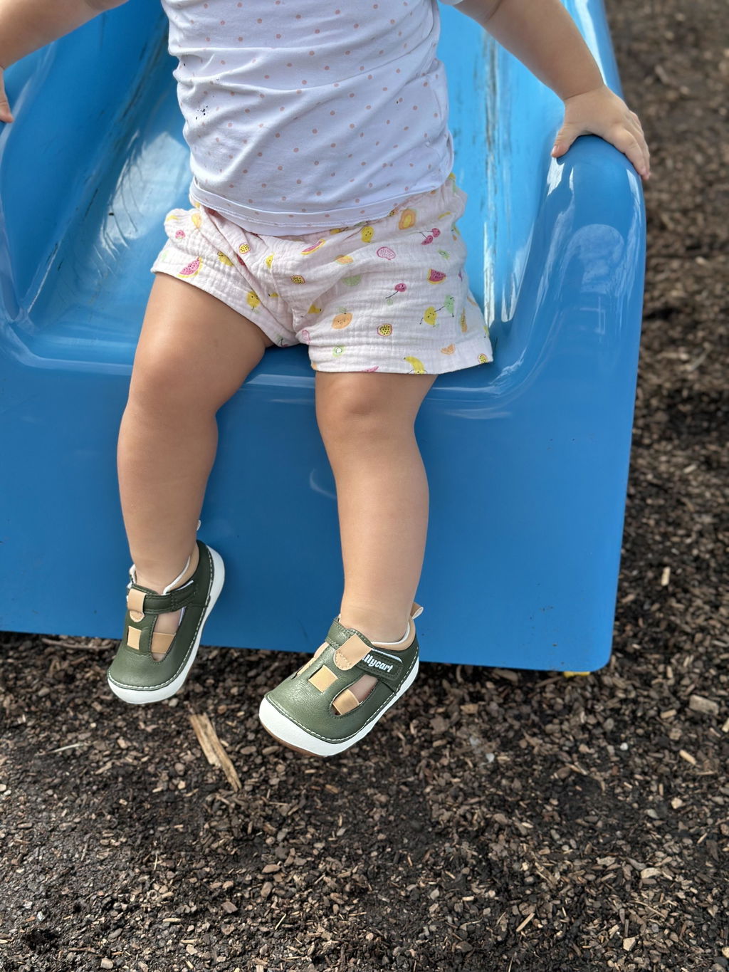 FORREST green and tan baby and toddler unisex sandals