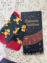 Calcetines de Navidad Unisex Belmore | Papá Noel, Bastones de Caramelo y Jengibre | Par o Set de 3 en Caja Regalo