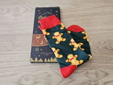 Calcetines de Navidad Unisex Belmore | Papá Noel, Bastones de Caramelo y Jengibre | Par o Set de 3 en Caja Regalo