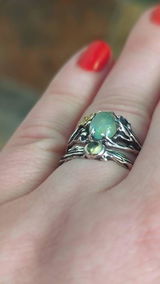 Sterling Silver Ethiopian Fire Opal Ring "Firefly"