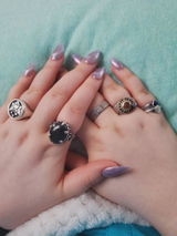 Sterling Silver Black Obsidian "Deer" ring