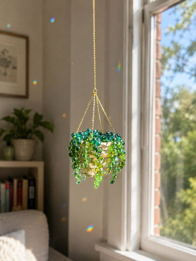Emily R.'s finished Classic Crystal Beaded Hanging Plant Suncatcher