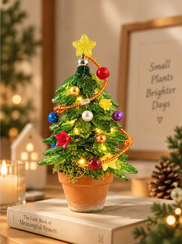 jessic.j's finished Beaded Christmas Tree with Lights
