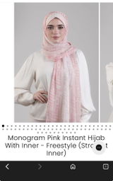 Monogram Pink Instant Hijab With Inner