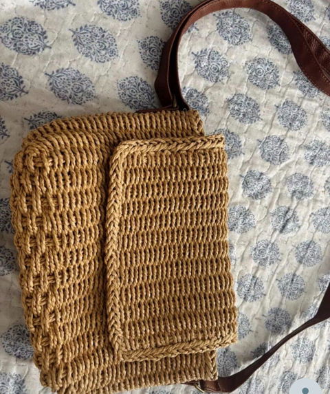 Bolsa de Praia Palha Carmel Pequena Trançada