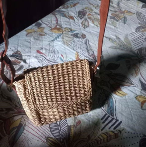 Bolsa de Praia Palha Carmel Pequena Trançada