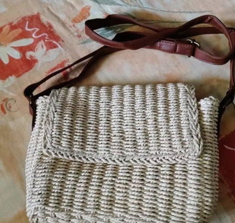 Bolsa de Praia Palha Carmel Pequena Trançada