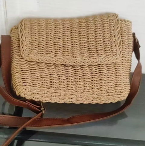 Bolsa de Praia Palha Carmel Pequena Trançada
