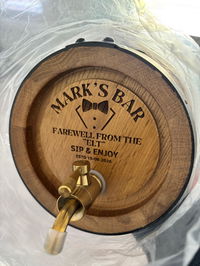 Personalised American Oak Barrel "Groomsman Design"