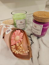Bougie de soja parfumée 6 Oz avec couvercle en bois