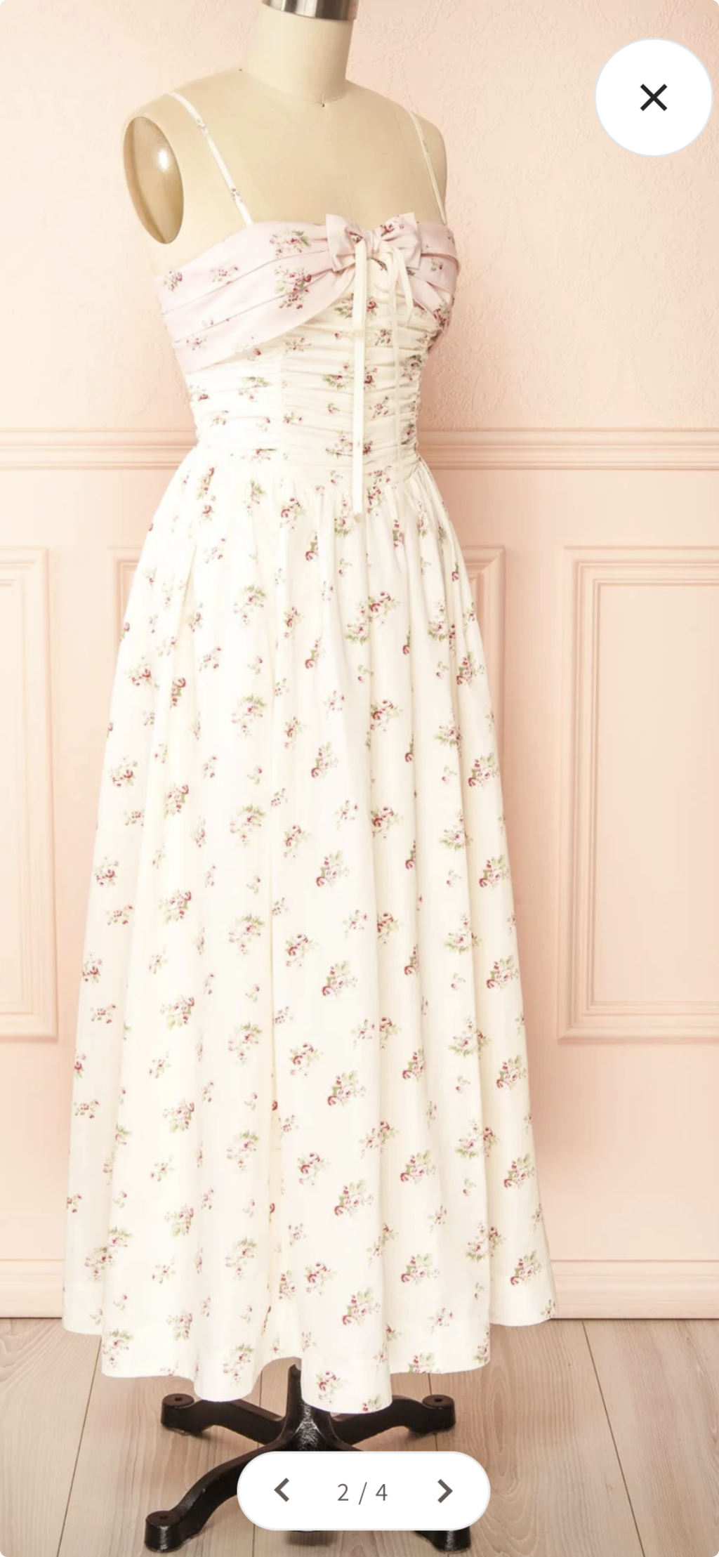 Ashleigh | Floral Midi Dress with Contrast Top