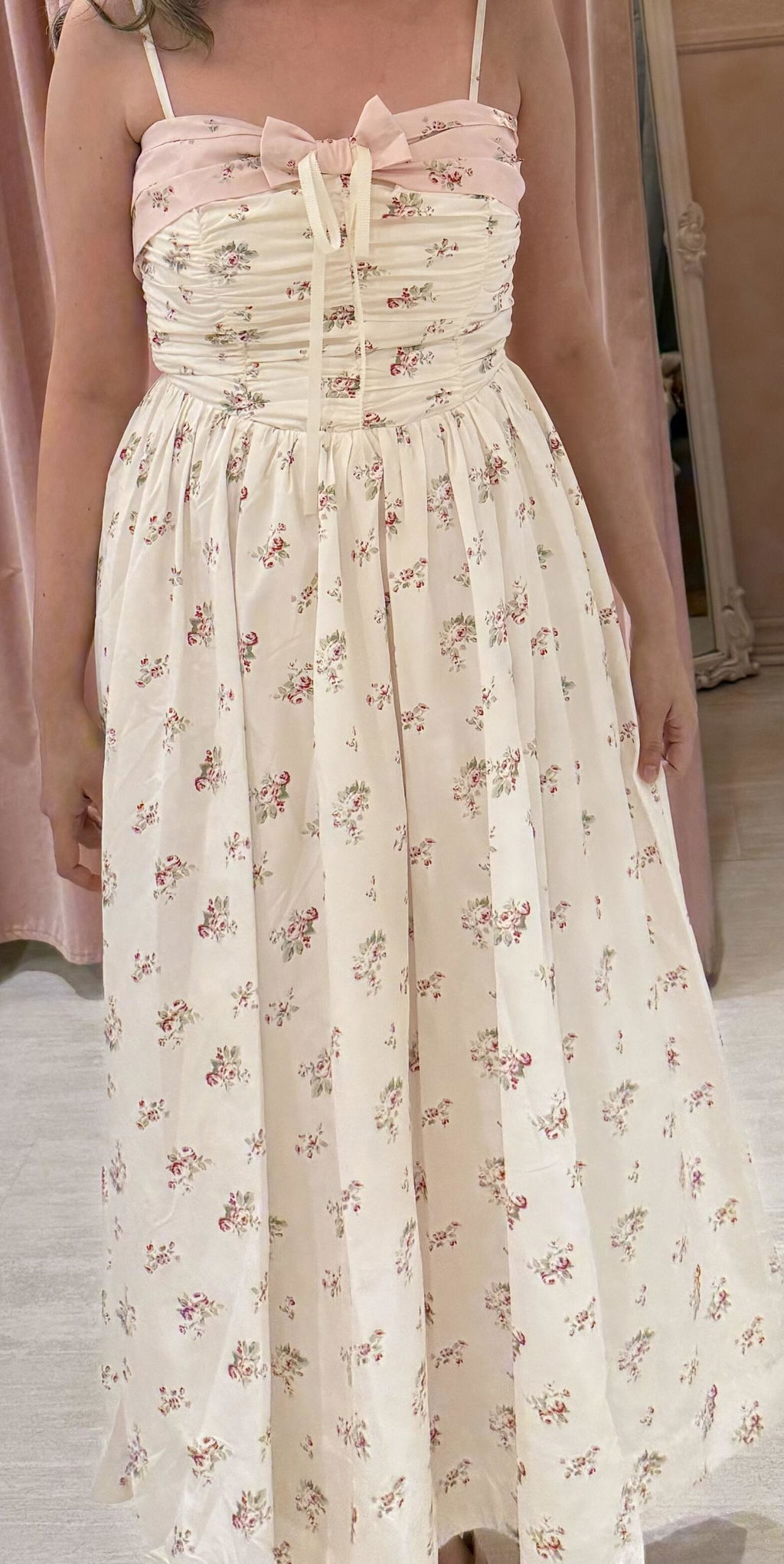 Ashleigh | Floral Midi Dress with Contrast Top