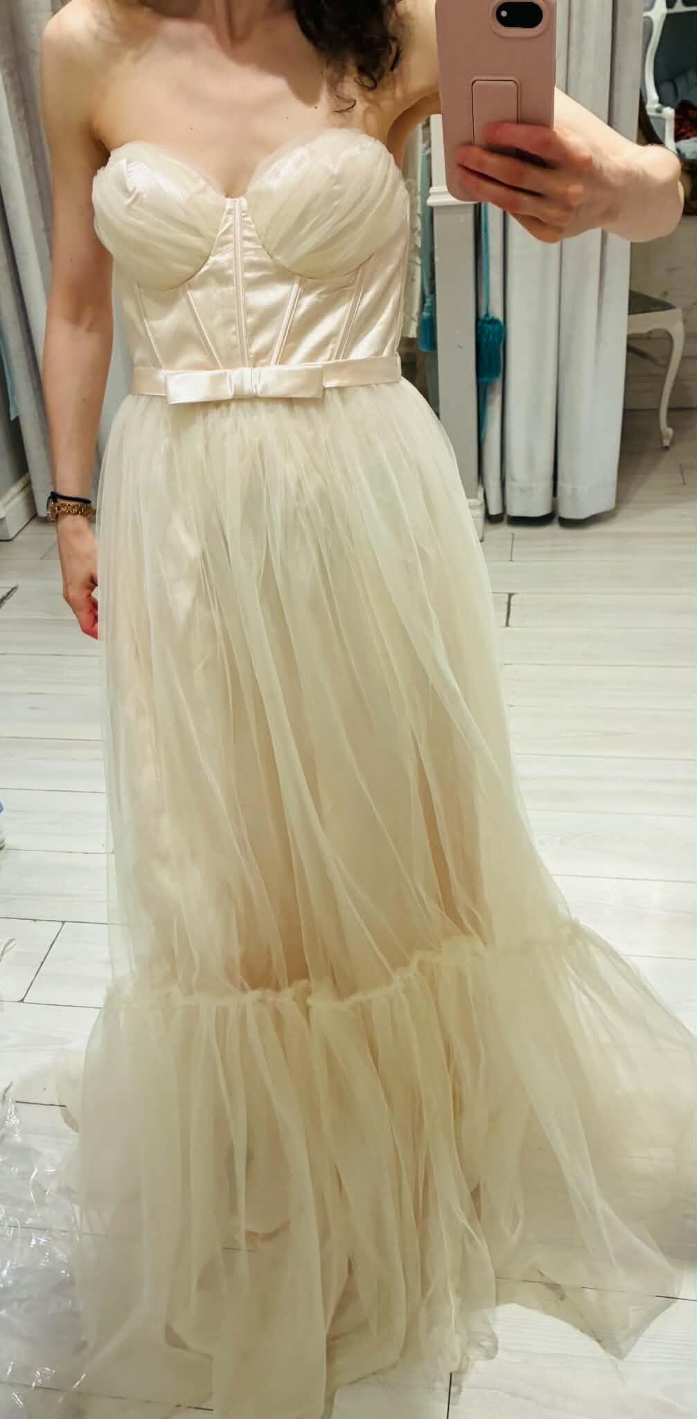 Nicola Champagne | Strapless Corset Maxi Dress