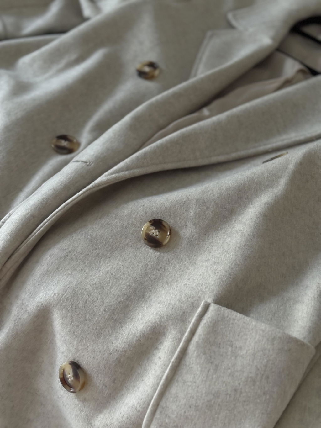 Namur Beige | Double-Breasted Felt Coat