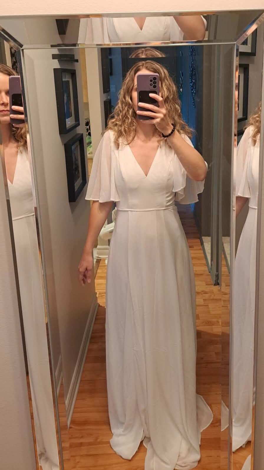 Adelphia Ivory | V-Neck Chiffon Maxi Dress
