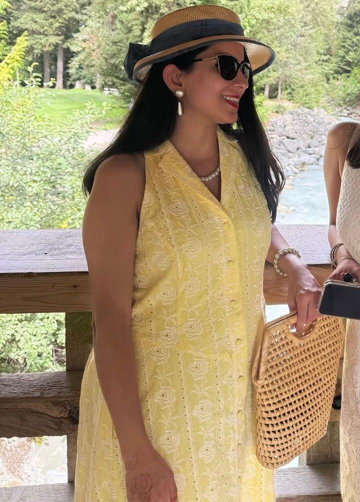 Marlowe | Yellow Buttoned Down Midi Dress