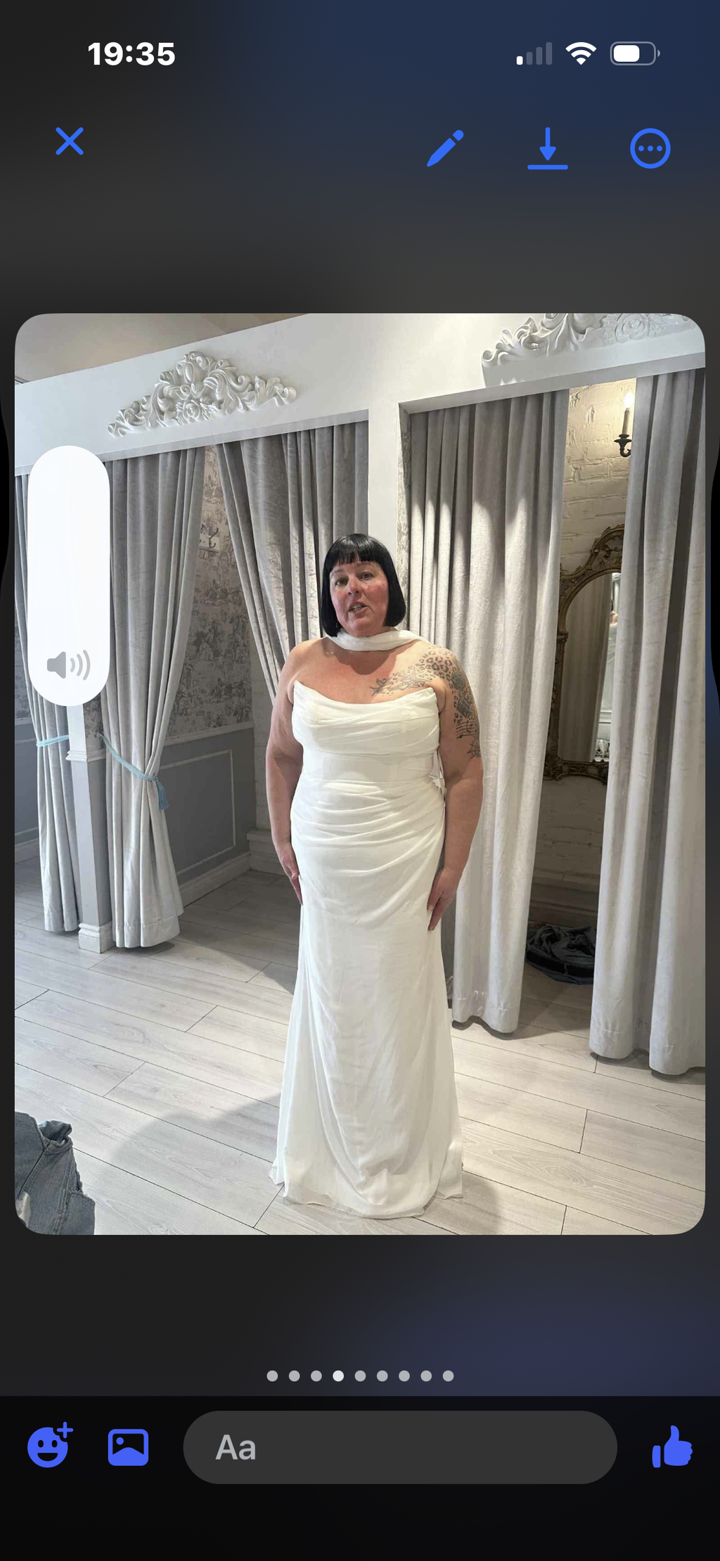 Marilia | Wedding Mermaid Draped Chiffon Dress with Scarf