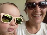 Mina - Polarized Newborn Baby Sunglasses in Matte Peach Frame