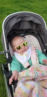 Mina - Polarized Newborn Baby Sunglasses in Matte Peach Frame