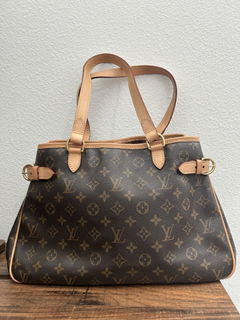 Christian Dior Trotter Canvas Shoulder Bag Beige Gold Auth 164161