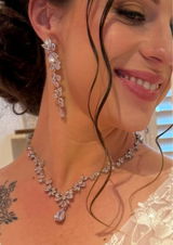 Bridal necklace set extra long Earrings -Starry Night Bridal Ensemble