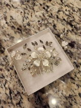 Bridal hair comb with Flower Rose gold, Silver, or Gold