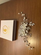 Rhinestone hair comb pearls - Vintage Glamour Rhinestone Hair Comb