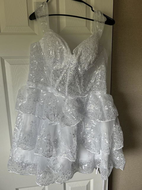 Cute Off-the-Shoulder Sky Blue Tiered Lace Short Homecoming Dress