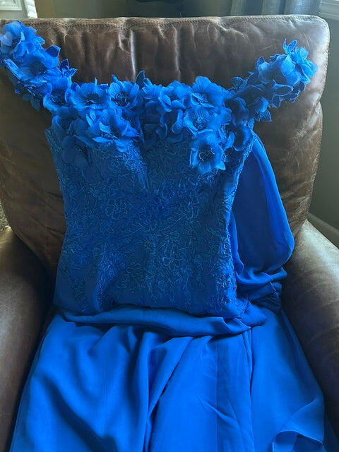 Off-The-Shoulder Mermaid Chiffon Wedding Guest Dresses Long with Appliques