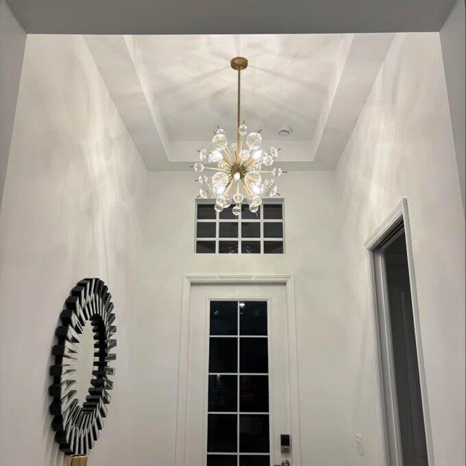 Arlowe 6-Light Globe Bubble Sputnik Glam Modern Chandelier (26")