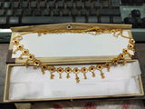 Stone Drop Flower Line Komor Bandhani - Waist Belt