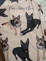 Custom Dog Design Baby Blanket