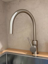 Alma Ashanti Brushed Nickel Gooseneck Mixer