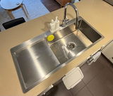Alma Iver 1080x500 Single Bowl Tap Landing with Left Drain Board Sink