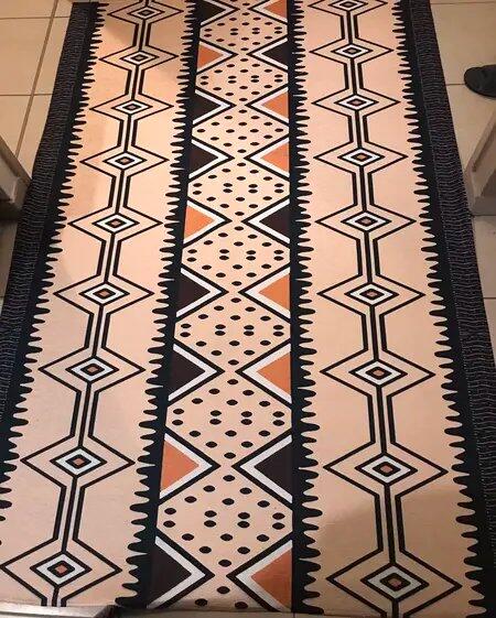 African Rug Tribal Print - Earth Tone Living Room Carpet