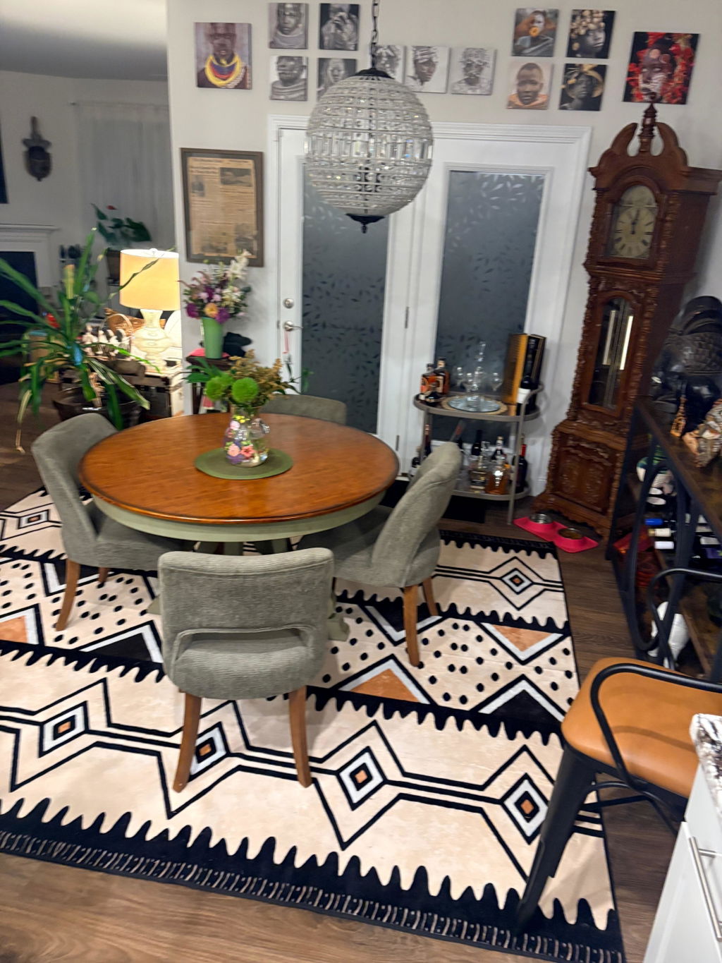Mudcloth Tribal Outdoor Rug - Traditional Patio Carpet