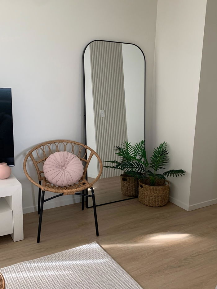 Gabriel Frameless Rectangular Full-Length Mirror in a customer's home