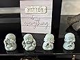Laughing Buddha Statue Decor - 4Pcs Small Zen Monk for Wealth and Good Luck