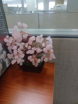 Natural Rose Pink Quartz Crystal Money Tree – Wealth and Luck Bonsai Style Decoration