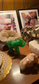 Jade Green Feng Shui Lucky Elephant Statue – Wealth, Wisdom & Protection Figurine