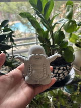 Laughing Buddha Sandstone Statue – Zen Monk Figurine for Wealth, Luck & Serenity